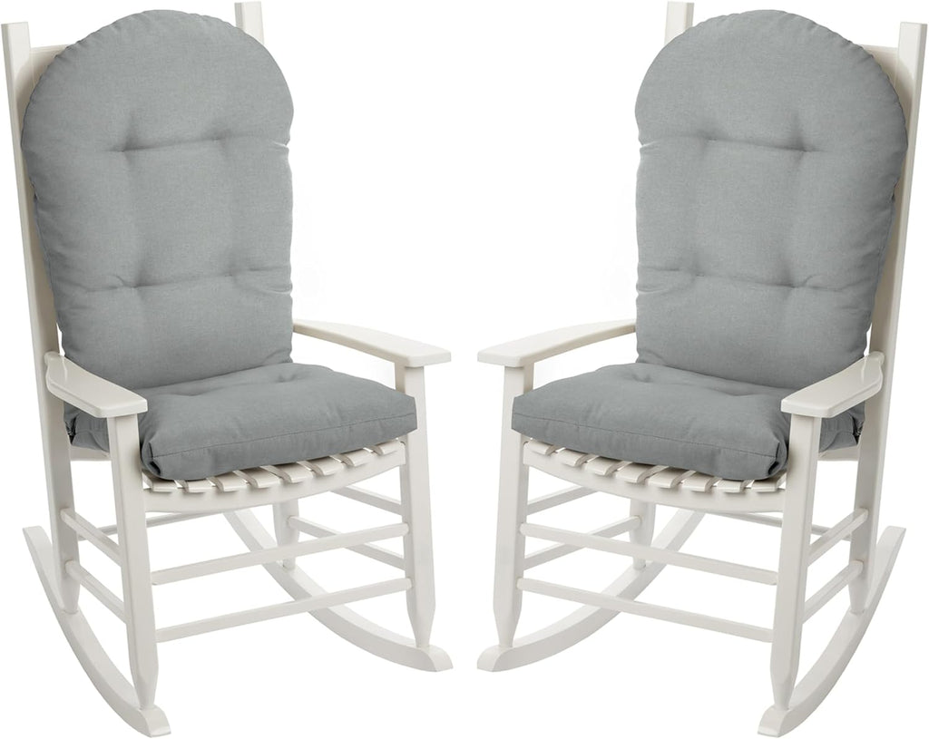 ARDEN Oceantex Indoor/Outdoor Plush Modern Tufted Adirondack Cushion, 2-Pack, 21.5 x 19, Water Repellent, Rain Proof, Fade Resistant Cushion For Rocking Chair Or Adirondack Pebble Gray