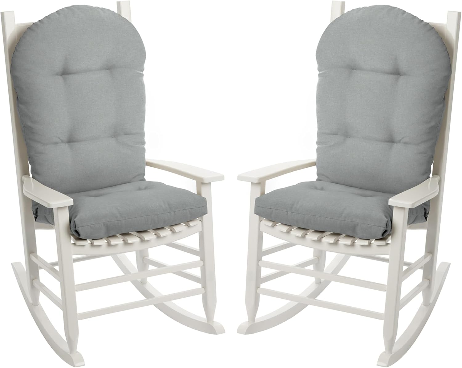 ARDEN Oceantex Indoor/Outdoor Plush Modern Tufted Adirondack Cushion, 2-Pack, 21.5 x 19, Water Repellent, Rain Proof, Fade Resistant Cushion For Rocking Chair Or Adirondack Pebble Gray
