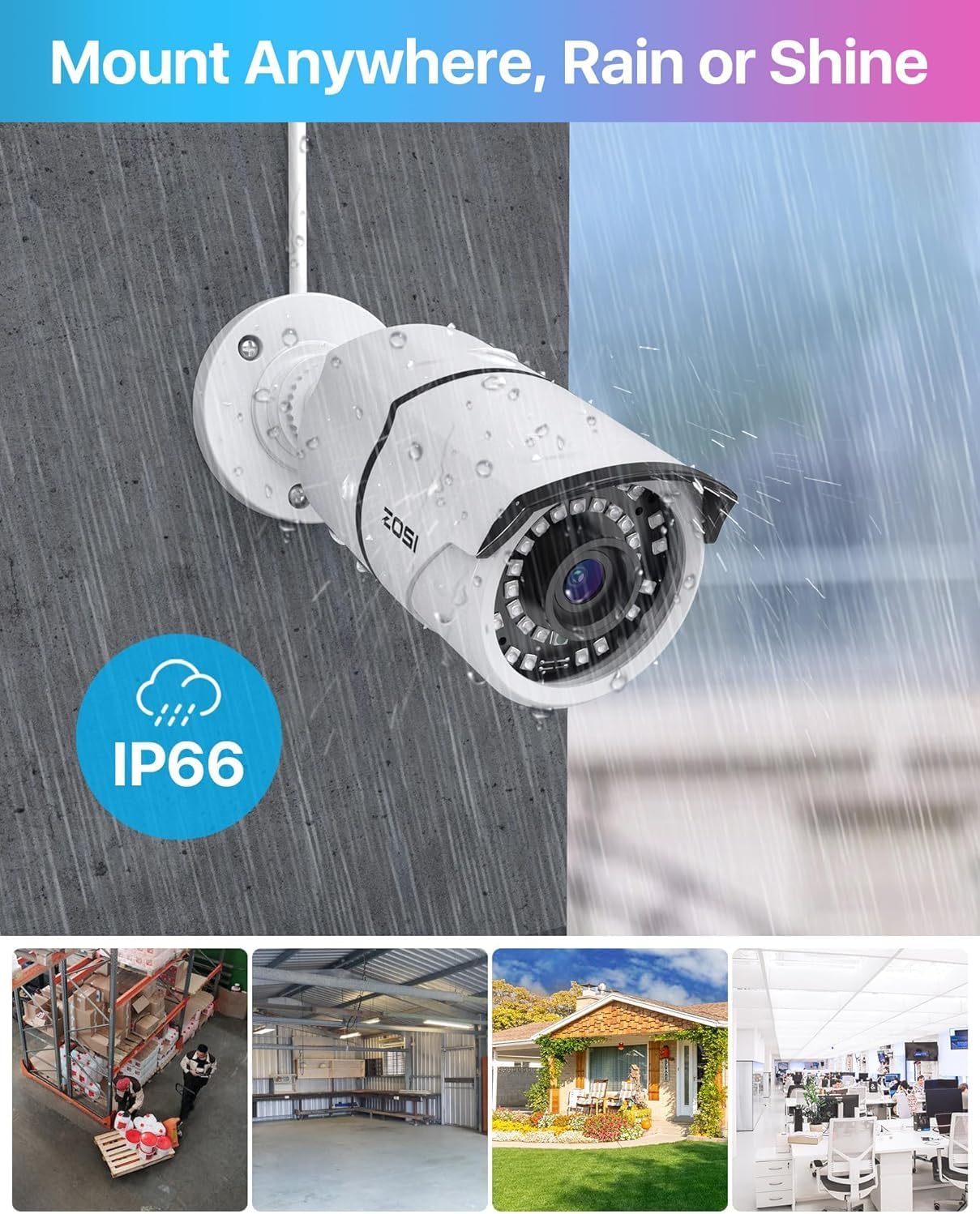 ZOSI 8CH 4K PoE Home Security Camera System with 2TB HDD,8pcs 5MP Weatherproof Outdoor Indoor IP Cameras,Night Vision,Motion Detection,Remote Access,8MP 8 Ports 16CH NVR Recorder for 24/7 Recording