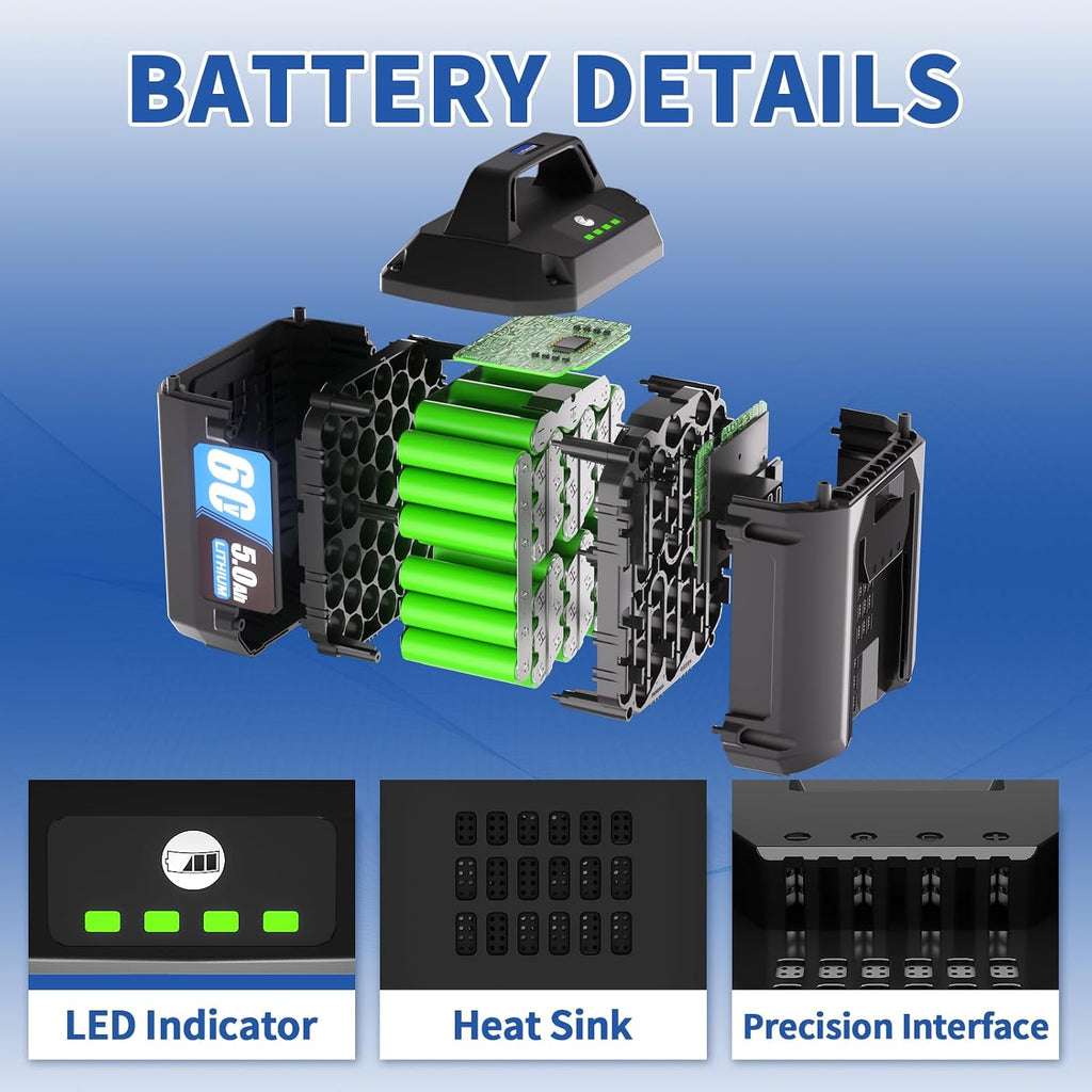 DSANKE 60V 5.0Ah Lithium Ion Replacement Batteries for Toro 60V Battery Compatible with 88620 88675 L108 L324 L135 Li-ion Battery Flex-Force Power Tool System