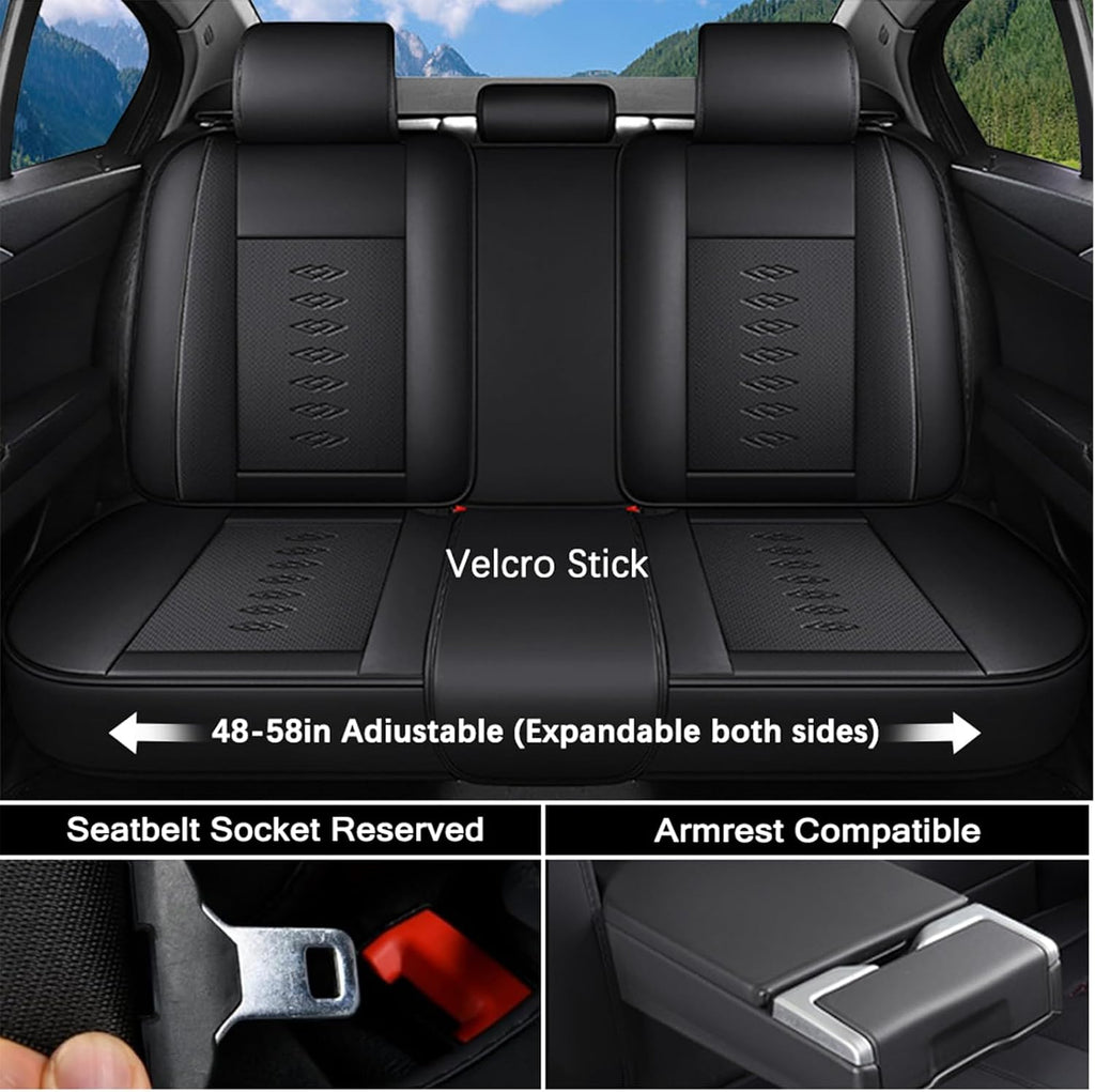Leather Seat Covers for Jaguar XJ8 2000-2008,Premium Car Seat Covers Full Set,Waterproof Car Seat Protectors with Airbag,Comfort Interior Cover Seats for Cars(Black)