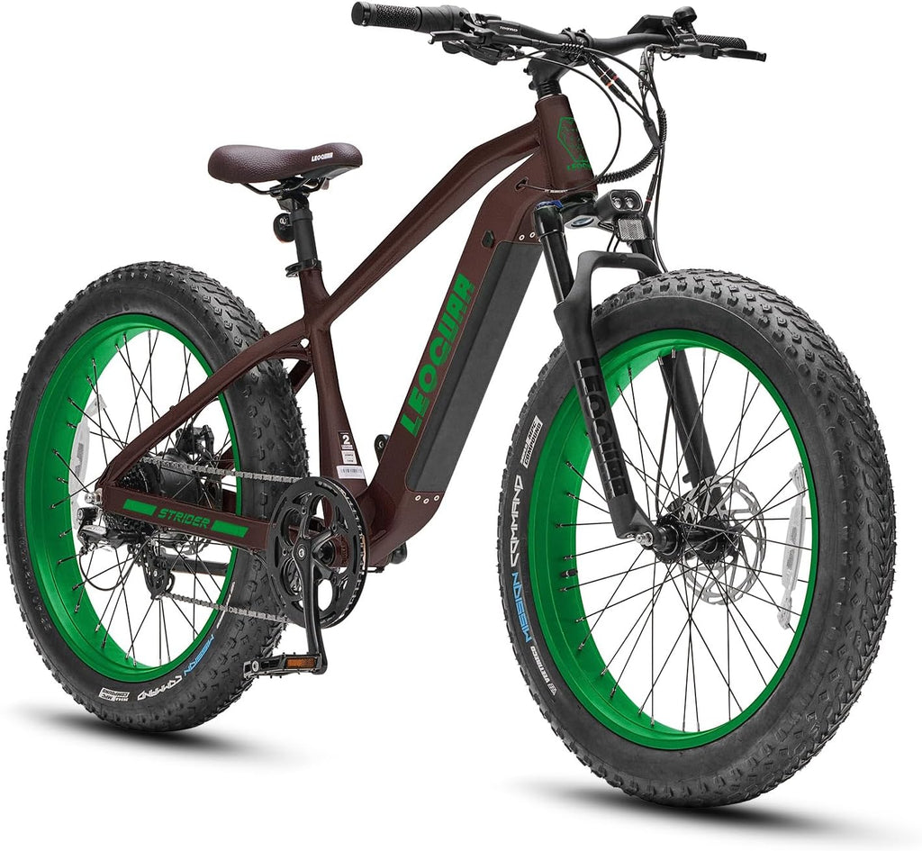 LEOGUAR 1000W Electric Bike for Adults, 26' Fat Tire Off-Road Ebike with Japanese Dapu Motor, 48V 720Wh LG Battery, 35MPH Max Speed, 60 Mile Range, Front Suspension, Smart LCD, Tektro Hydraulic Brakes