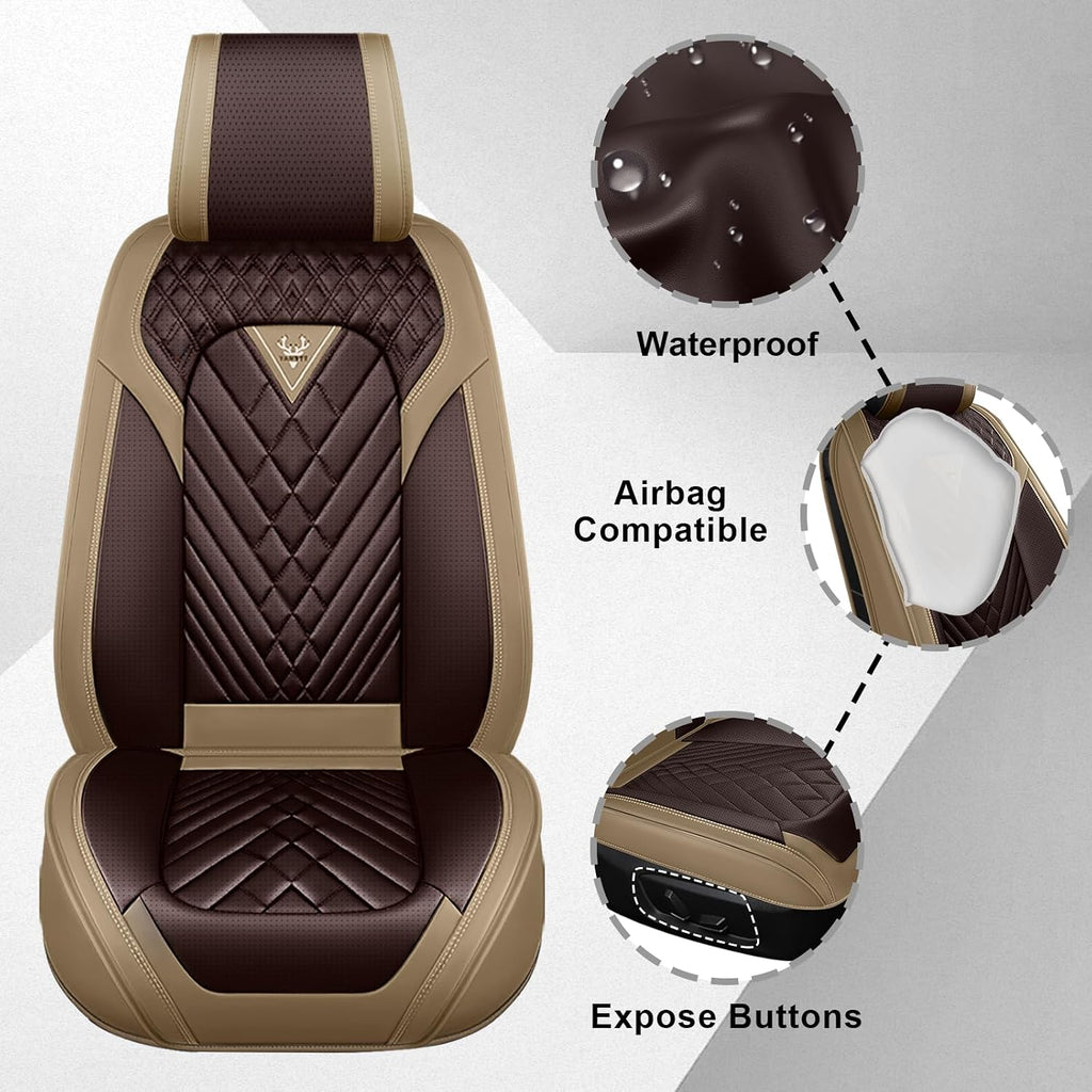 Dodge Ram Truck Seat Covers Custom for 2002-2026 1500 2002-2026 2500/3500 Crew Double Mega Quad Cab Bighorn Laramie Tradesman Classic Full Set Seat Covers Protectors(Standard 5 Seats/Brown Coffee)