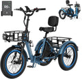 MOONCOOL Electric Trike for Adults, 500W/750W 48V Electric Tricycle for Adults, 20'x3.0' Fat Tire 3 Wheel Electric Bike, Folding Aluminum Adult Tricycle with Removable Battery
