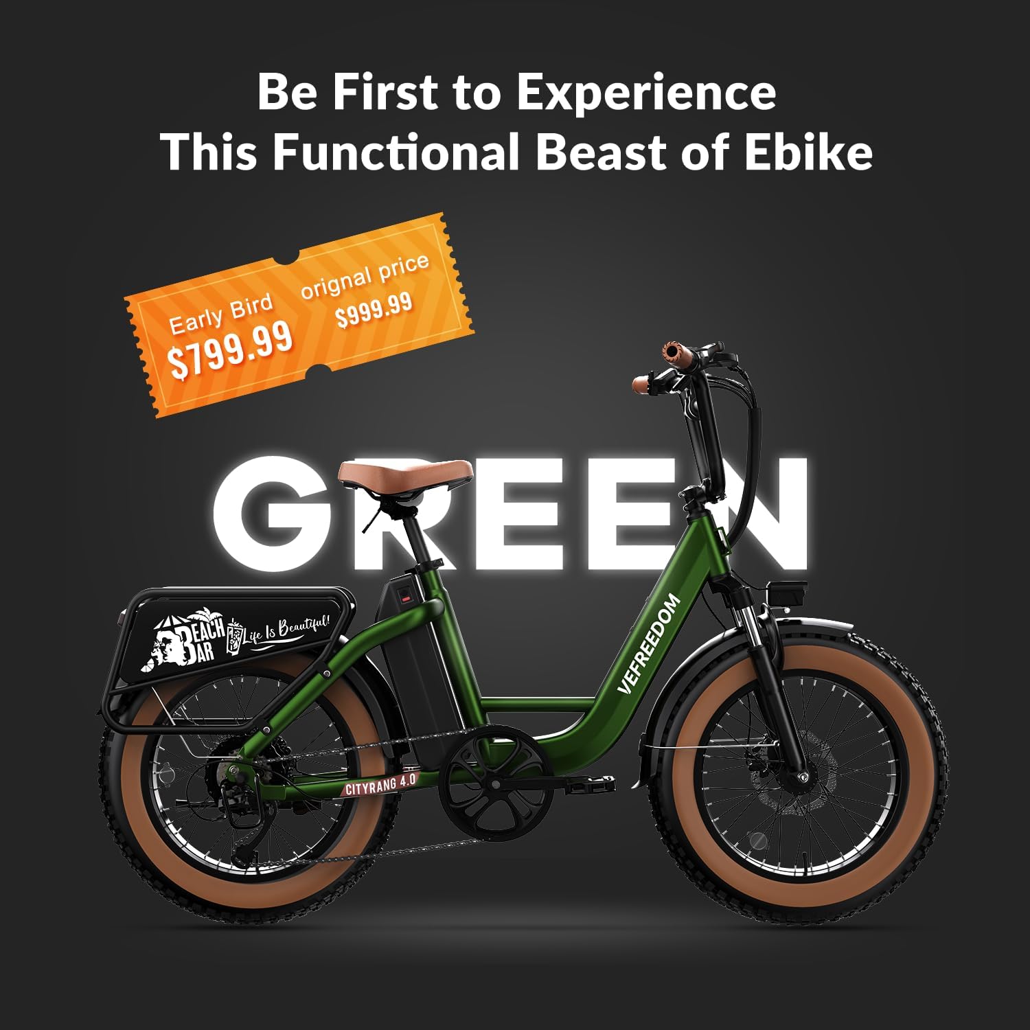 VEFREEDOM 1500W Motor Electric Bike for Adults 80 Miles 30MPH Ebike 20' x 4 Fat Tire 48V 20Ah Removable Battery Mountain E Bike Commuter Front Suspension Bicycles Men Women