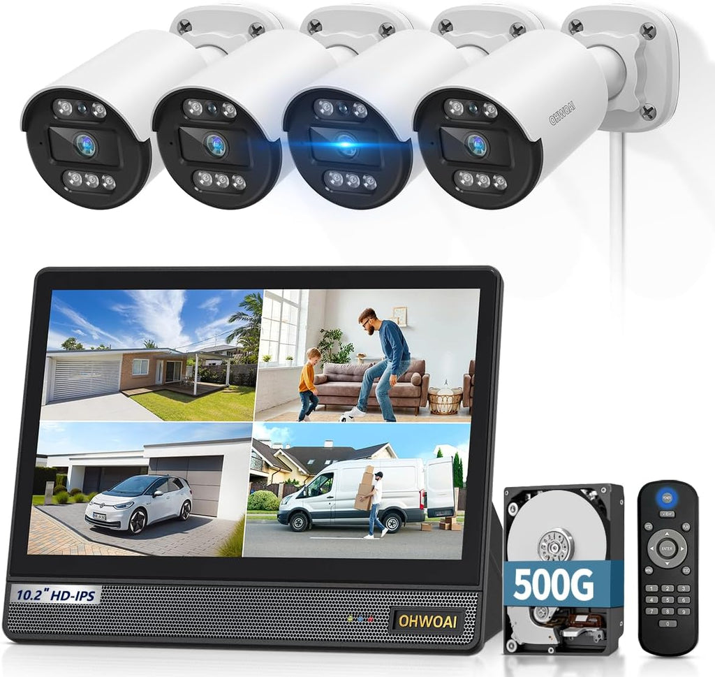 《80ft IR Night Vision & All-in-One DVR》Wired Security Camera System Outdoor, 5MP CCTV Cameras Systems with AI Motion Detection, Home Video Surveillance DVR Kits