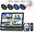 《80ft IR Night Vision & All-in-One DVR》Wired Security Camera System Outdoor, 5MP CCTV Cameras Systems with AI Motion Detection, Home Video Surveillance DVR Kits