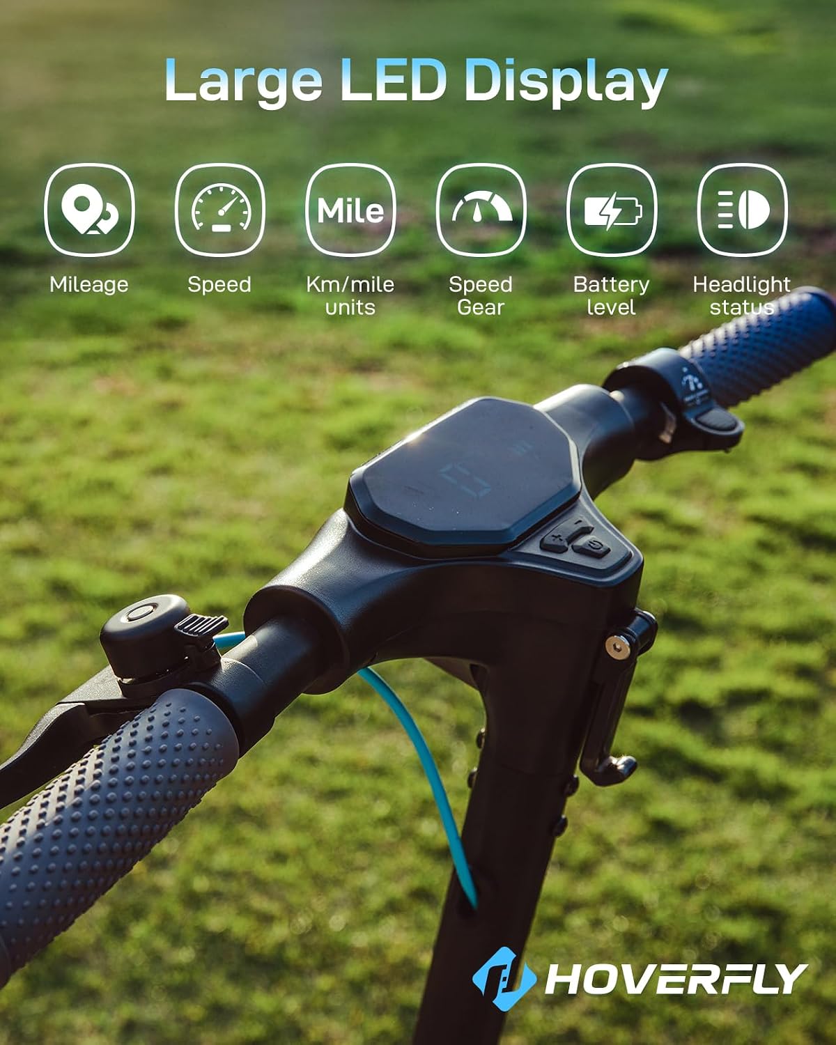 HOVERFLY X1/X3/X5 Electric Scooter for Adults, Anti Flat 8.5'/10'' Solid Tire, Max 10/18/25 Miles Range and 15.5/20Mph Speed Power by 250W/500W Motor, Foldable Commuting E Scooter with EABS&Disc Brake