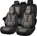 Car Seat Cover Full Set for Hyundai Santa Cruz 2022-2025,Faux Leather Seat Cover for Car,Breathable Vehicle Cushions Cover Waterproof Automotive Seat Covers with Headrests(5 seat,Black&Gray)
