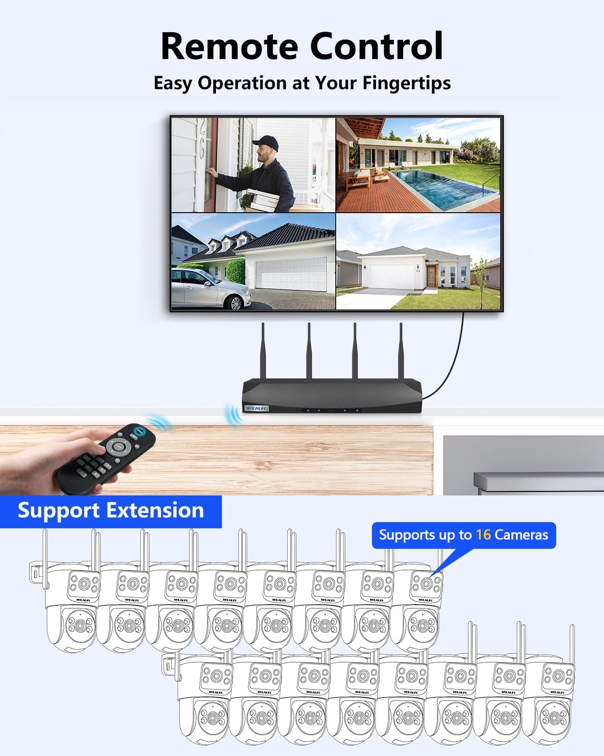 【360° View & 2-Way Audio】 4MP PTZ Security Cameras Wireless Outdoor, WiFi Home Surveillance System, Outside Wireless Security Systems