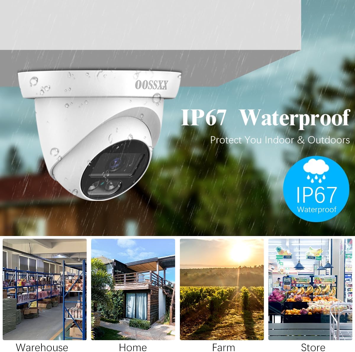 (2026 New) 5MP Wired Security Camera System, 8CH DVR with 1TB Hard Drive, 6 CCTV Cameras, AI Human Detection, 122° Wide Angle, 65ft Night Vision, IP67 Waterproof, Free App, No Monthly Fee