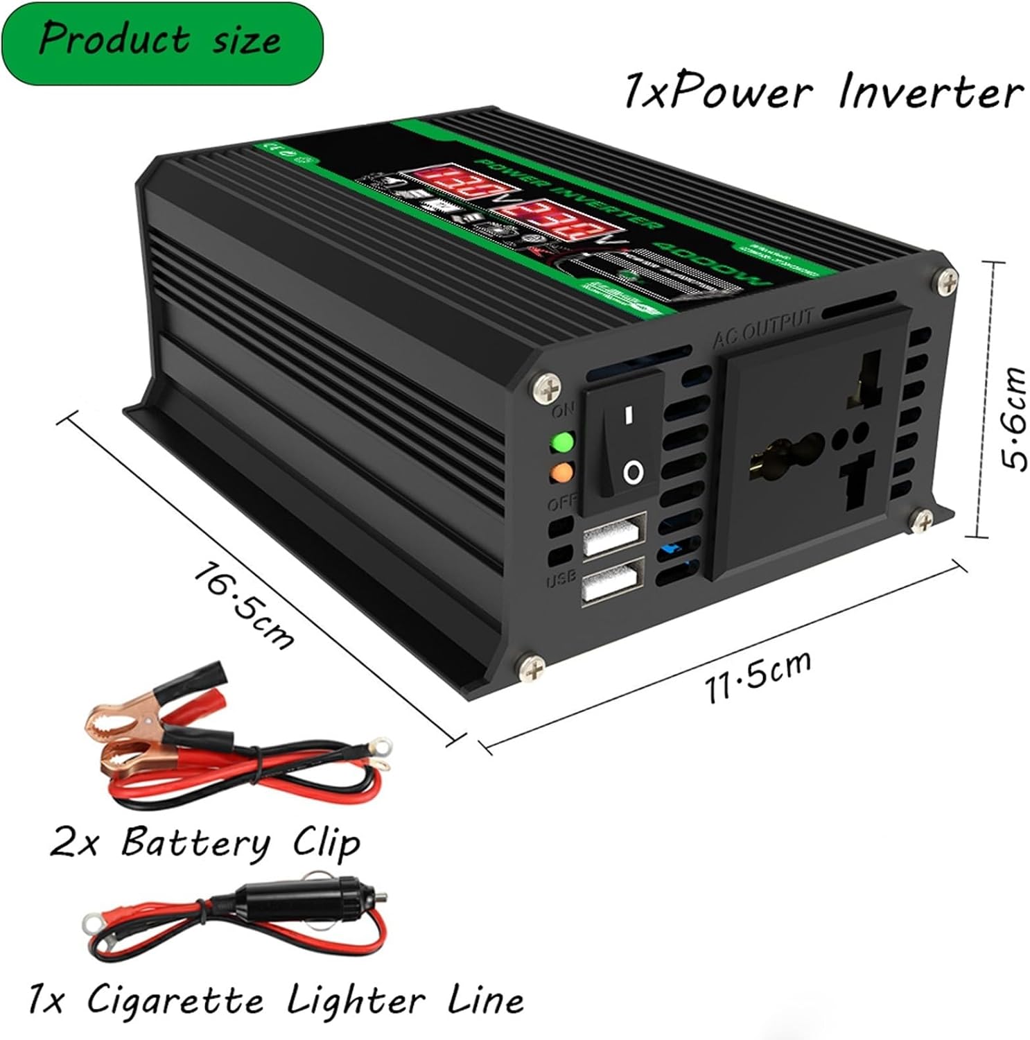 4000W Solar Inverter Kit 12V to 110V/220V with 75W Foldable Solar Panel & 50A Controller - Portable Solar Generator for Home & Car Use (Black, 12V to 110V)