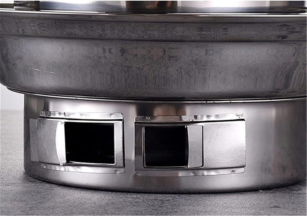 Portable Charcoal Grill Outdoor Charcoal Grills Stainless Steel Charcoal Barbecue Grill Round Portable Grill for Camping BBQ Grill for Outdoor(35cm)