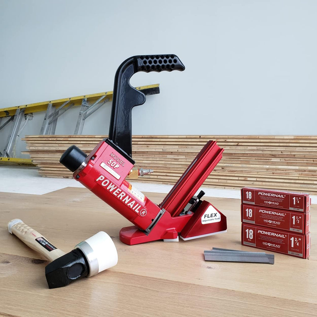 Powernail 50PFLEXW Pneumatic 18 Gauge L-Cleat Flooring Nailer with Flex Adjustable Base