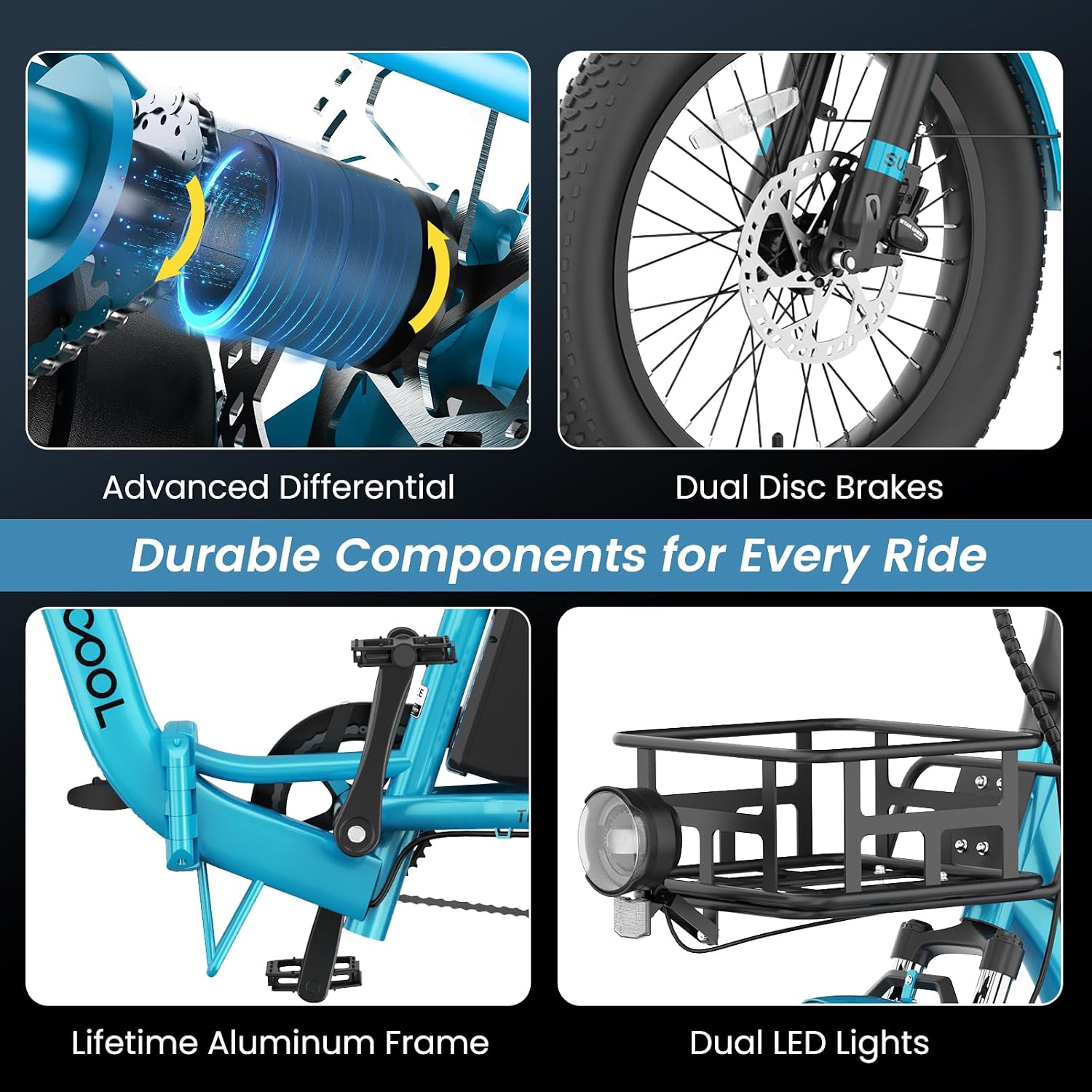MOONCOOL Electric Trike for Adults, 500W/750W 48V Electric Tricycle for Adults, 20'x3.0' Fat Tire 3 Wheel Electric Bike, Folding Aluminum Adult Tricycle with Removable Battery