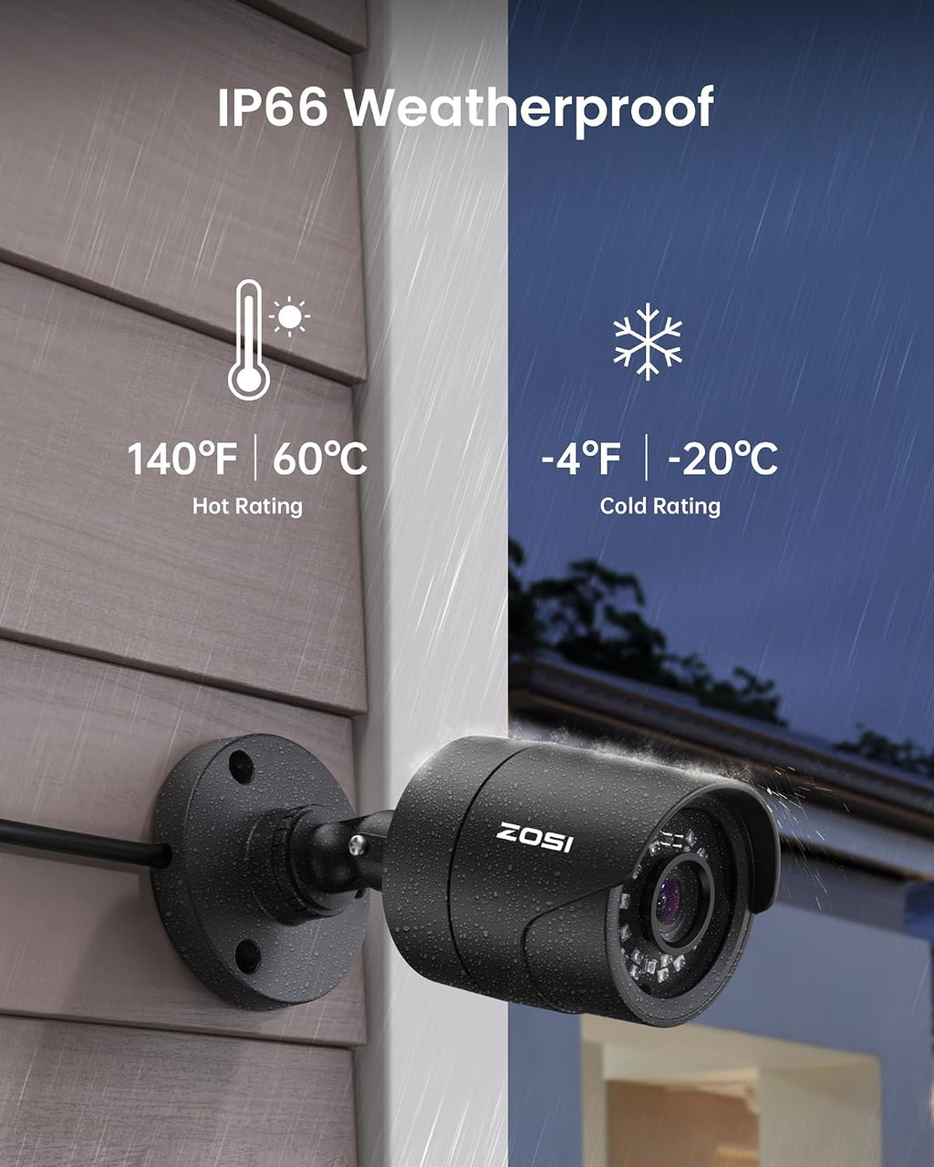ZOSI 3K Lite Home Surveillance Security Camera System with AI Human Vehicle Detection, 8CH H.265+ CCTV DVR and 8 x 2MP 1920TVL Wired Weatherproof Bullet Cameras Outdoor, 100ft Night Vision (No HDD)