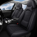 Fit for Volkswagen Jetta 2005-2025 Custom Seat Covers, PU Leather Car Seat Covers, Full Coverage Protection, Thick Cushioning Seat Protectors(Luxury Front Row/Black)