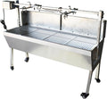 Rotisserie Charcoal Grill, Stainless Steel BBQ Grill with Adjustable Height, 44.5' Portable Grill for Outdoor Parties and Backyard Use 110V 15W