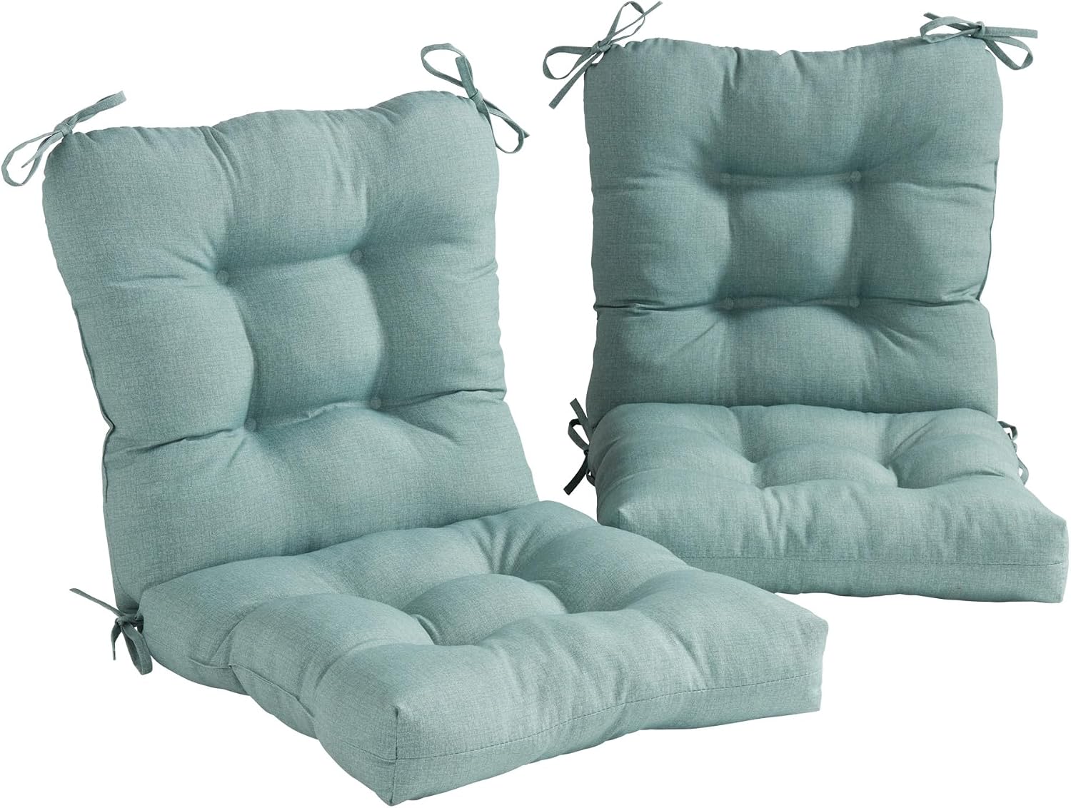 Greendale Home Fashions Outdoor 42x21-inch Seat/Back Chair Cushion (Set of 2), Seafoam