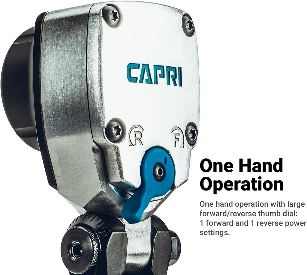 Capri Tools 1/2 in. Flex-Head Air Angle Impact Wrench, 400 ft. lbs.
