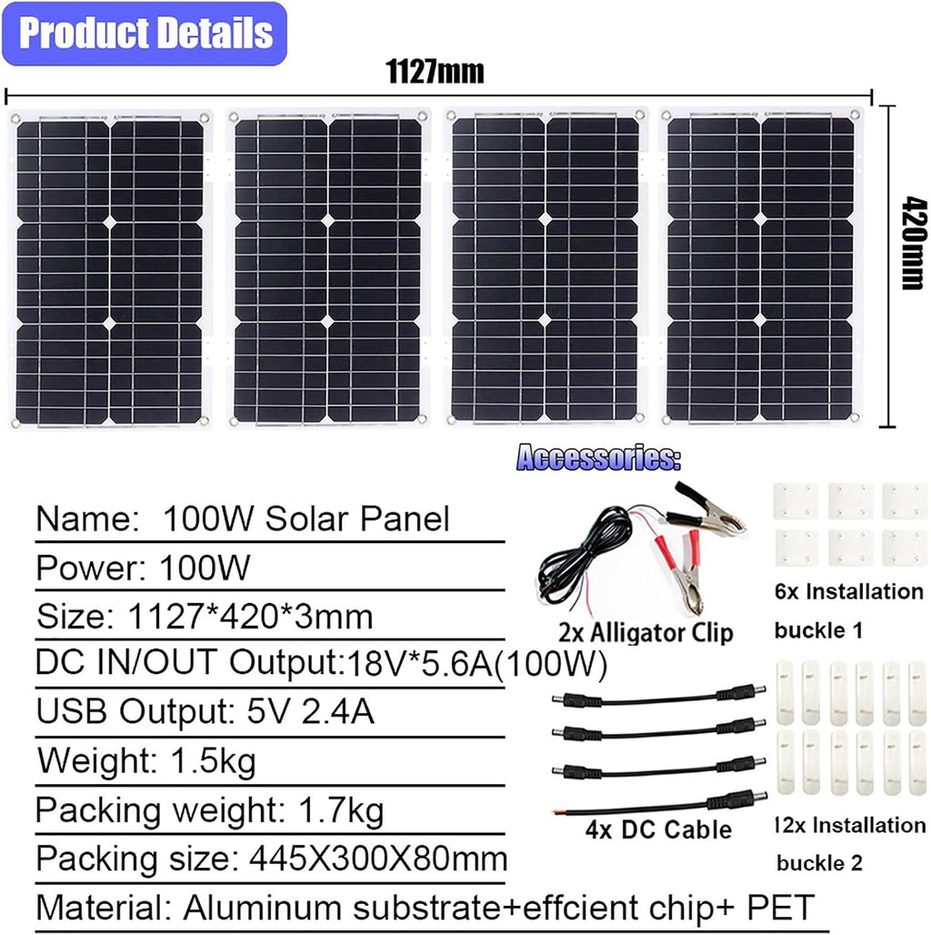 4000W 6000W Complete Solar Inverter Kit 12V to 110V 220V with 50A Controller and 100W Solar Panel for Home and Outdoor Power System(4000W,12V-110V)