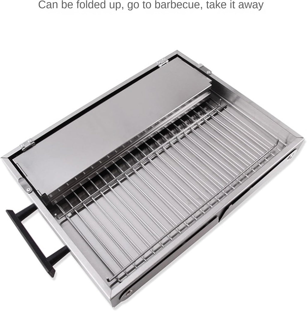 Portable Charcoal Grill Stainless Steel Folding Barbeque Grill Outdoor Indoor Charcoal Grill Portable for Camping BBQ Grill for Outdoor