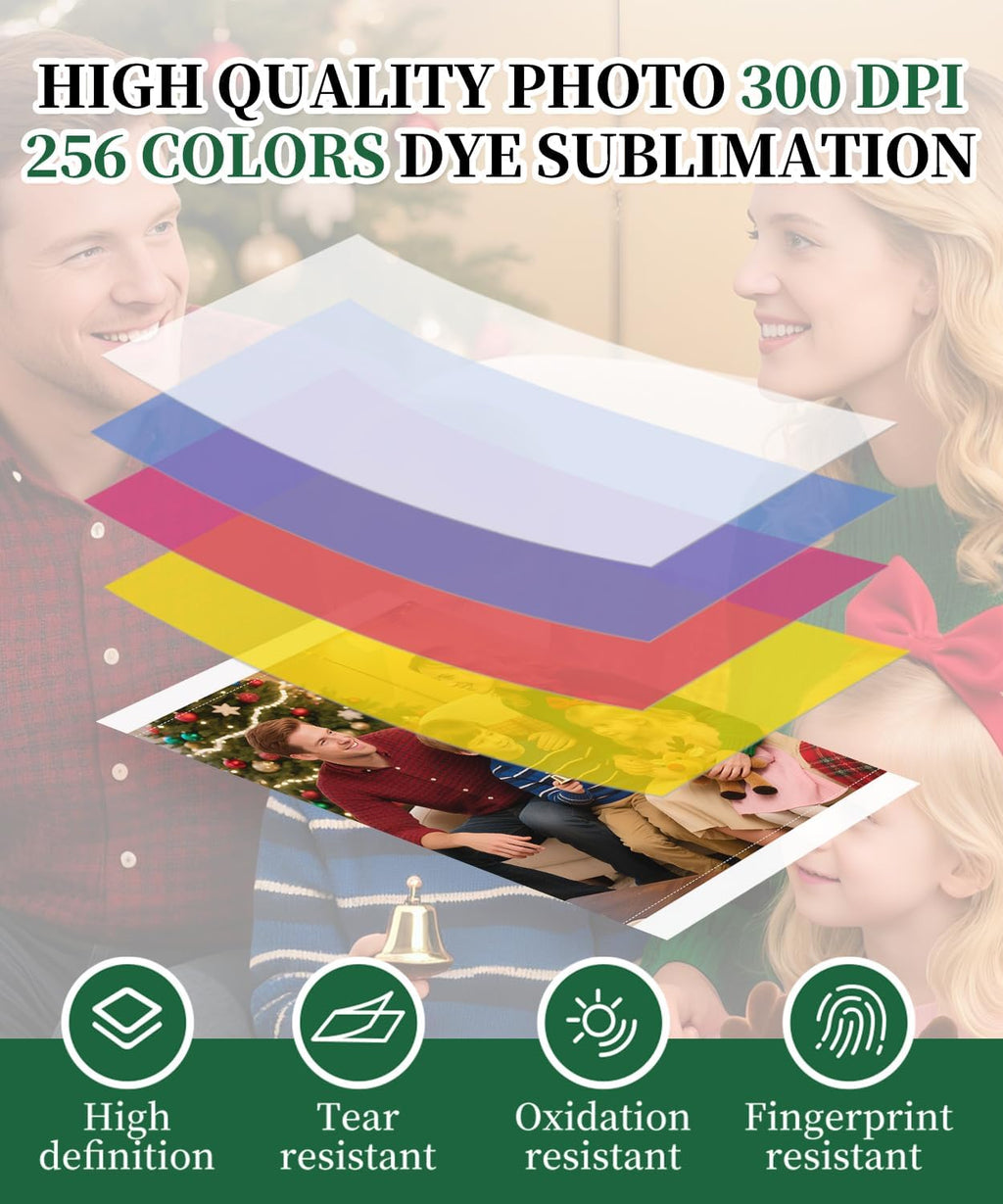 iDPRT 4x6 Photo Printer - 108 Sheets & 2 Ribbon, Instant Picture Printer for iPhone, Android - Thermal Dye Sublimation, WI-Fi Connnecting, Color Photo Printers for Home Use