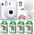 Fujifilm Instax Mini 12 Instant Camera Pastel Blue with Film Value Pack (40 Sheets) + Accessories Including Galaxy Carrying Case Strap, Photo Album, Stickers (White)