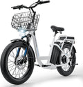 Caroma Peak 500W/800W/1200W Electric Scooter with Seat, 20' Fat Tire Electric Bike with 48V Removable Battery, Up to 30Miles & 20MPH, Adult Scooter for Commuting with Basket&Adjustable Seat
