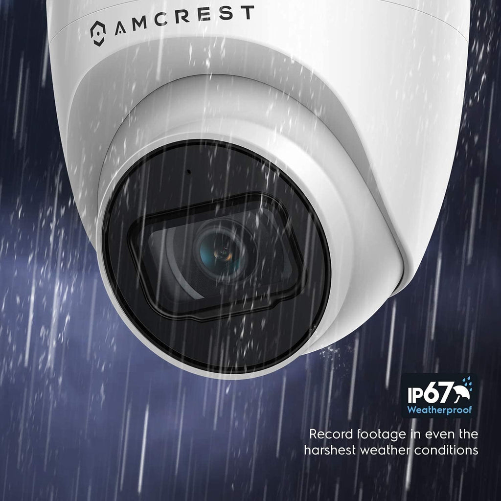 Amcrest 5MP POE Security Camera System Outdoor, 8CH POE NVR, 4pcs 5MP Turret Cameras, IP67 Metal Turret IP Cameras, Built in Mic, Pre-Installed 2TB Hard Drive, NV4108E-IP5M-T1179EW4-2TB