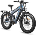 FREESKY Dual Battery Electric Bike for Adults, 48V 45AH 200 Miles Long Range E Bike, 4000W Motor 40MPH+, 26' Fat Tire Fast Mountain EBike, Full Suspension & Hydraulic Brakes, UL 2849 Certified by TÜV