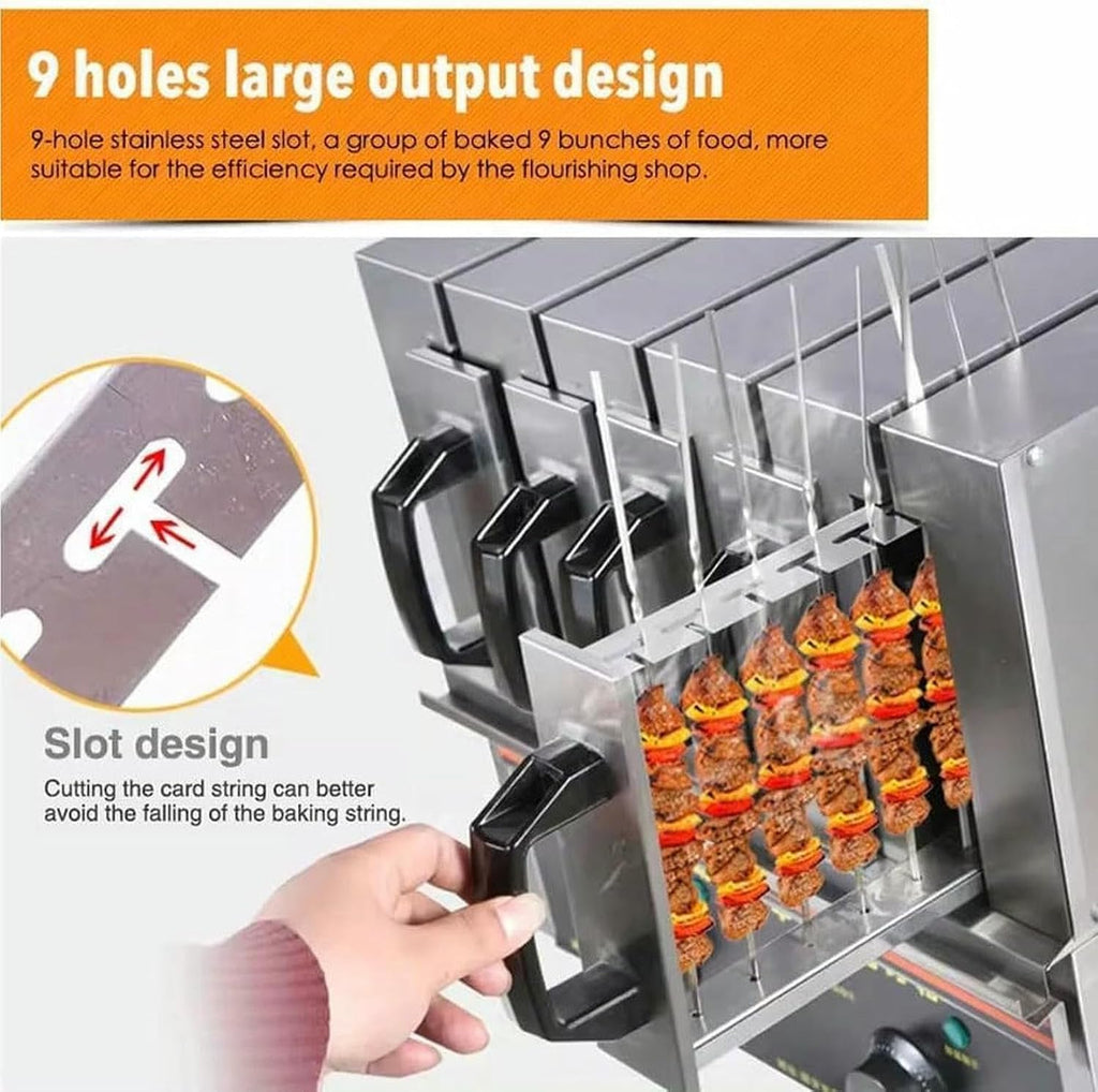 Commercial Smokeless Kebab Grill Machine - Electric BBQ Skewer Oven with Adjustable Temperature,Garden Picnic