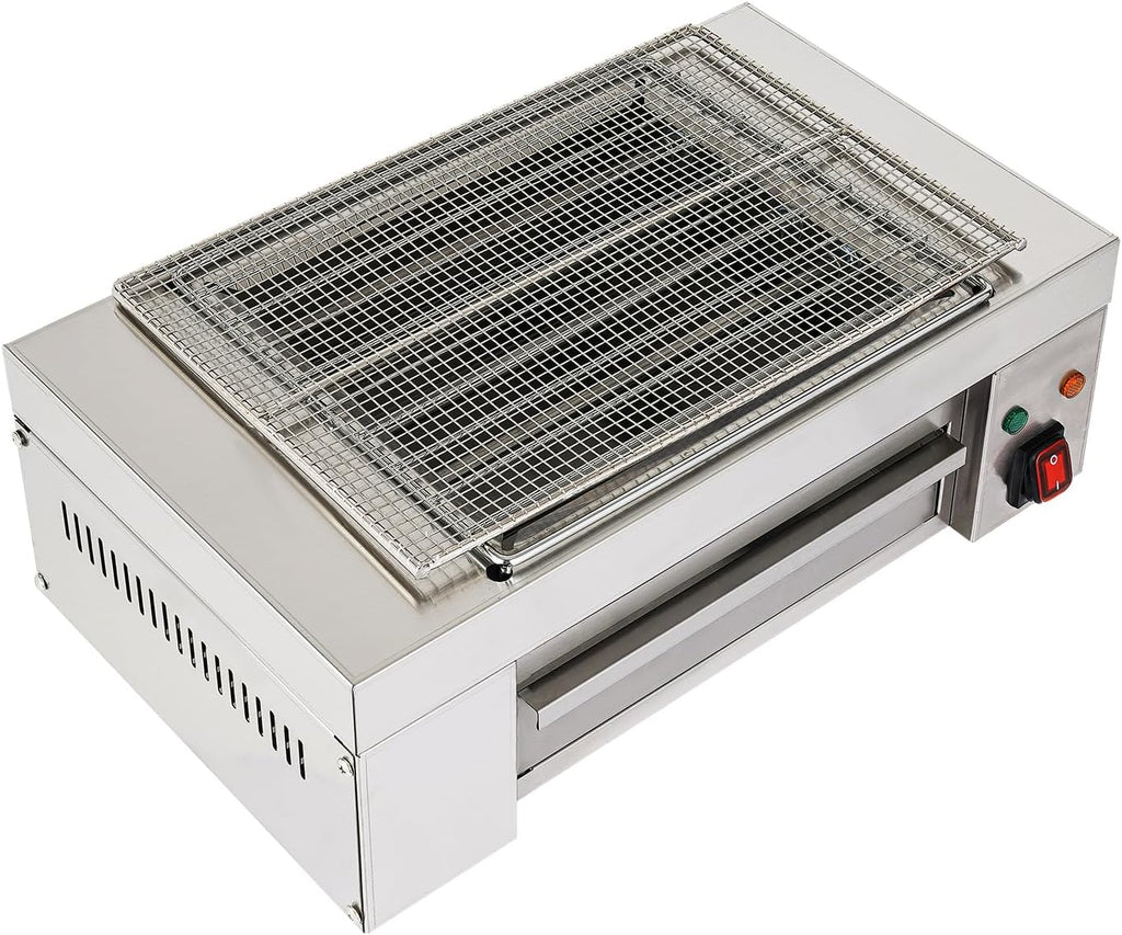 Stainless Steel Barbecue Electric Grill, Electric Smokeless Indoor Grill, Indoor Electric Grill for Cafe Restaurant Party Buffet 110V, 1500W
