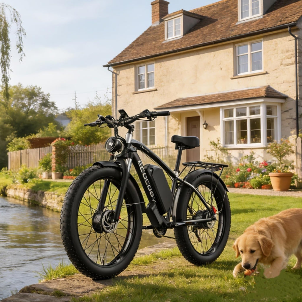 Electric Bike for Adults,Peak 6000W Dual Motor Ebike, 52V 32AH 30-100 Miles Up to 45 M P H 26' Fat Tire 7 Speed Electric Mountain Bike All Terrain Front Suspension Electric Bicycles