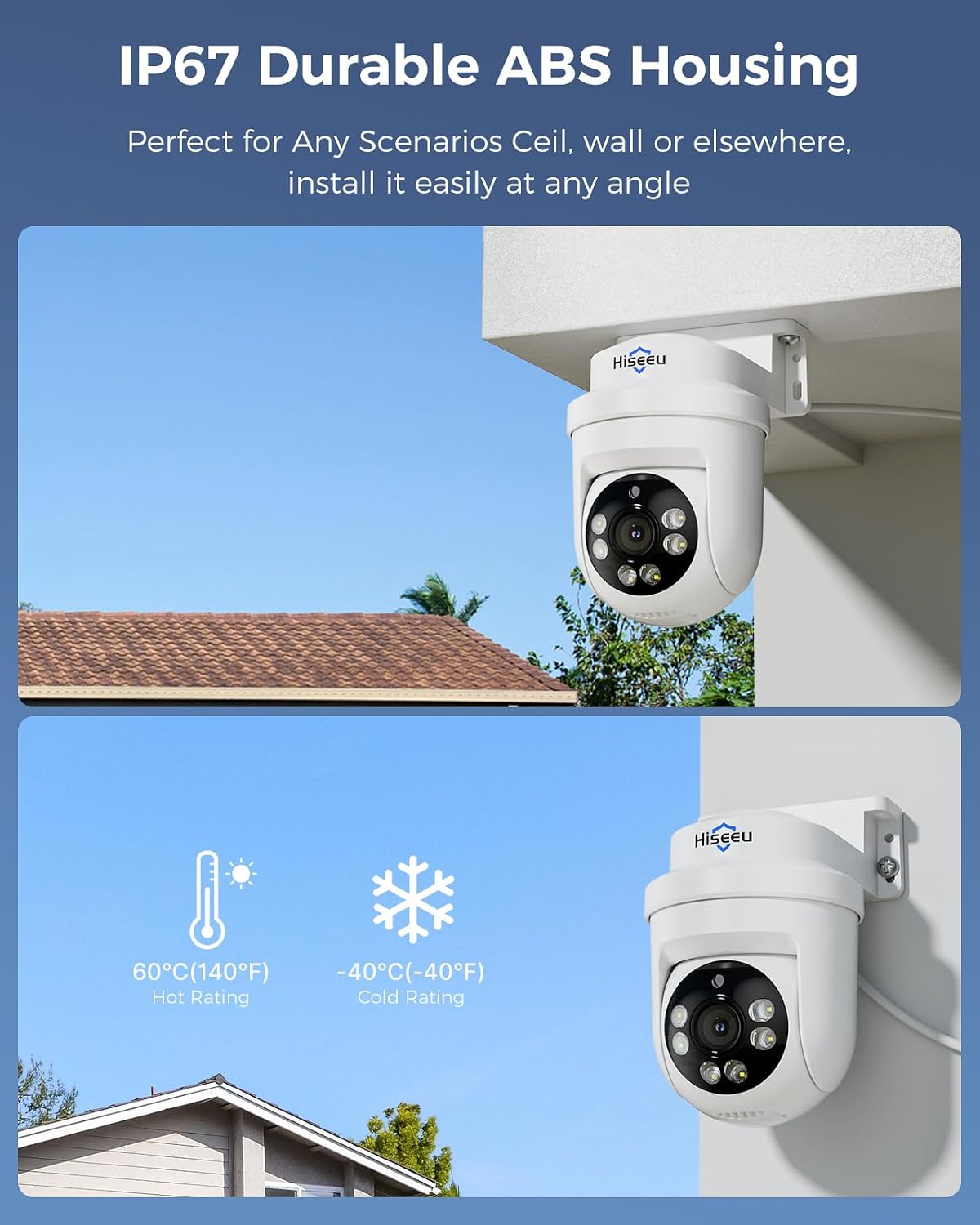 Hiseeu 3K PTZ Wired Security Camera System Outdoor with Color Night Vision,Audio,8 x 5MP IP67 CCTV Cameras,5MP DVR 8CH,1TB HDD,360°Coverage,Person/Vehicle Detection,Alarm Spotlight,24/7 Recording