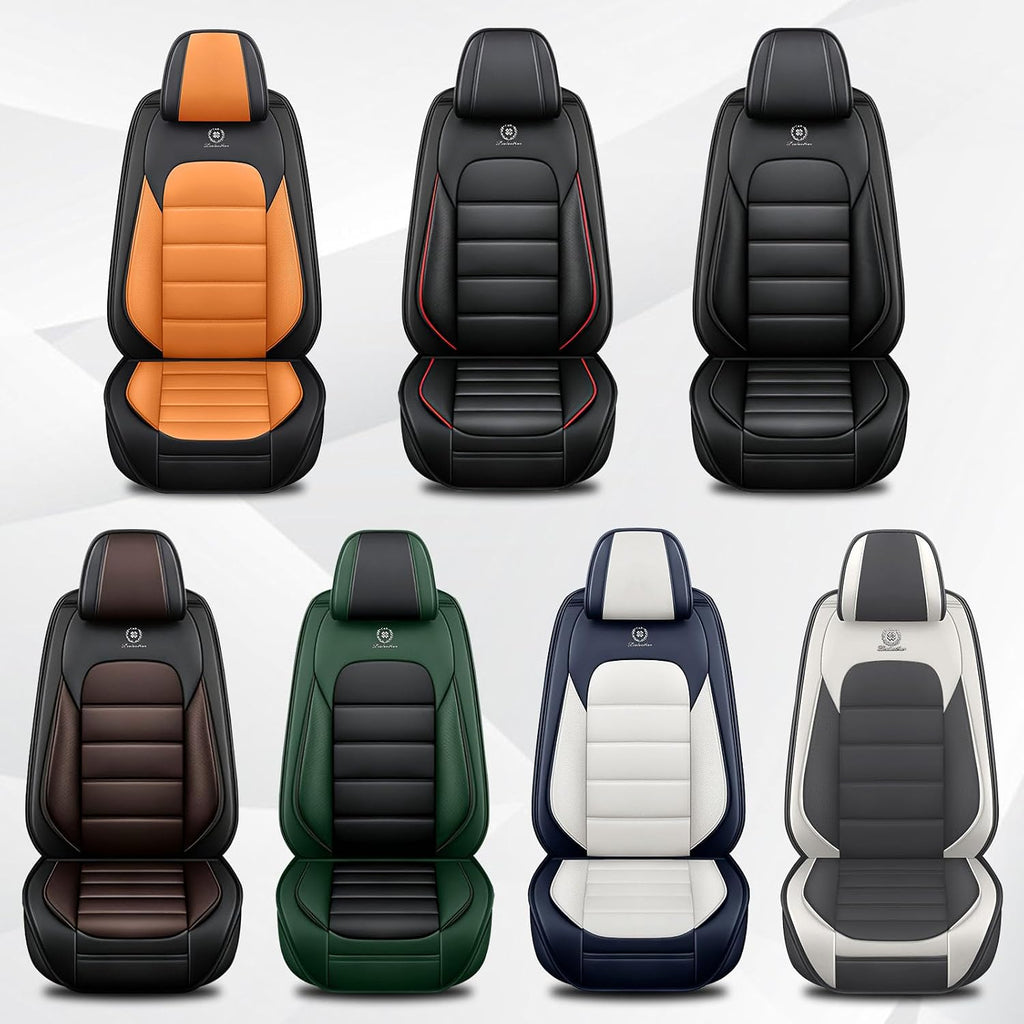 Car Seat Cover Fit for Rivian R1T 2022-2025,Compatible Airbag Non-Slip Waterproof Seat Cover,Car Seat Protector Premium Interior (Standard 2 Seats,Black Orange)