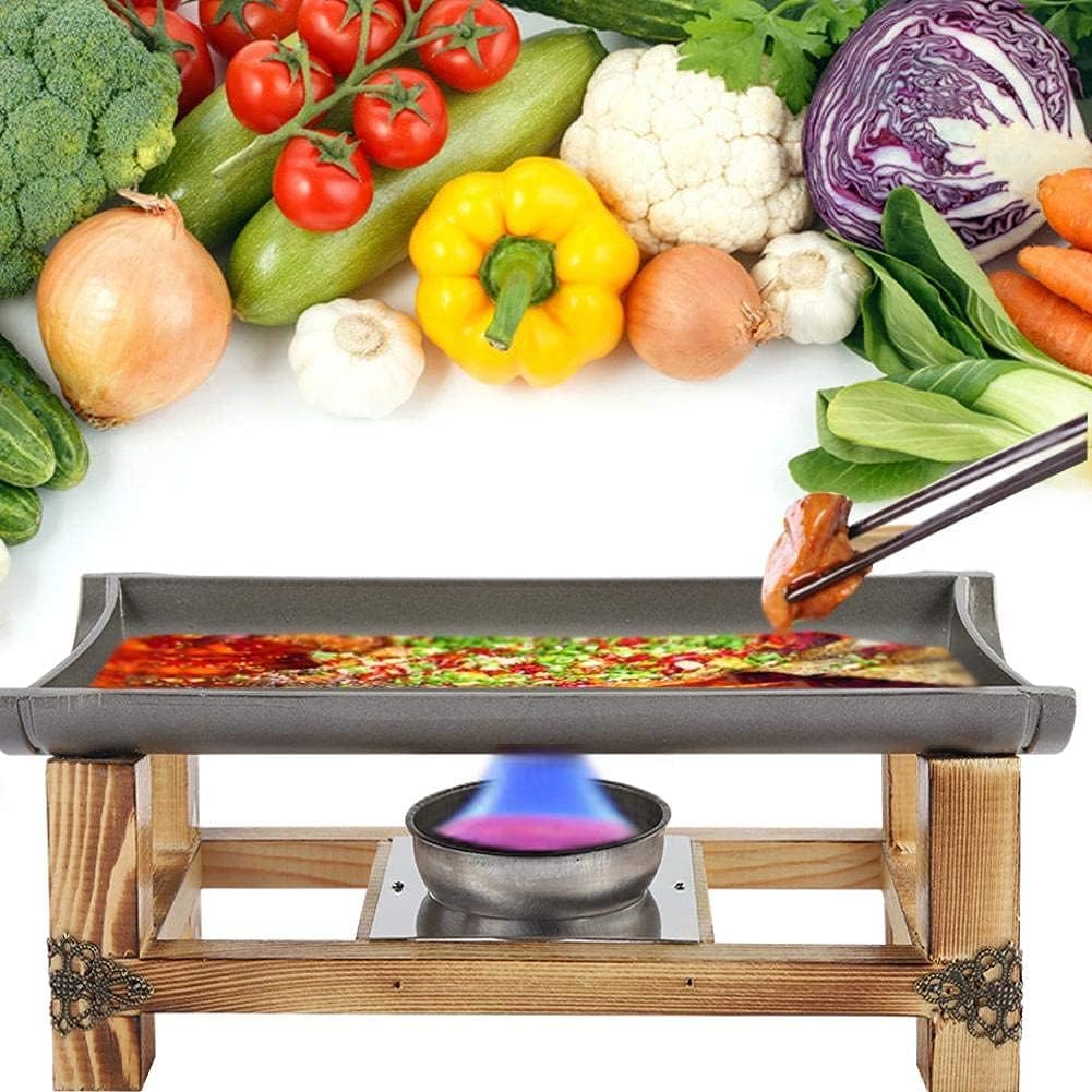 IRYZE Portable Charcoal Grill Charcoal Barbecues Grill Plate with Portable Stove Outdoor Baking Rack for Cooking BBQ Tray Barbecue Plate BBQ Grill for Outdoor (Size : 38cm)