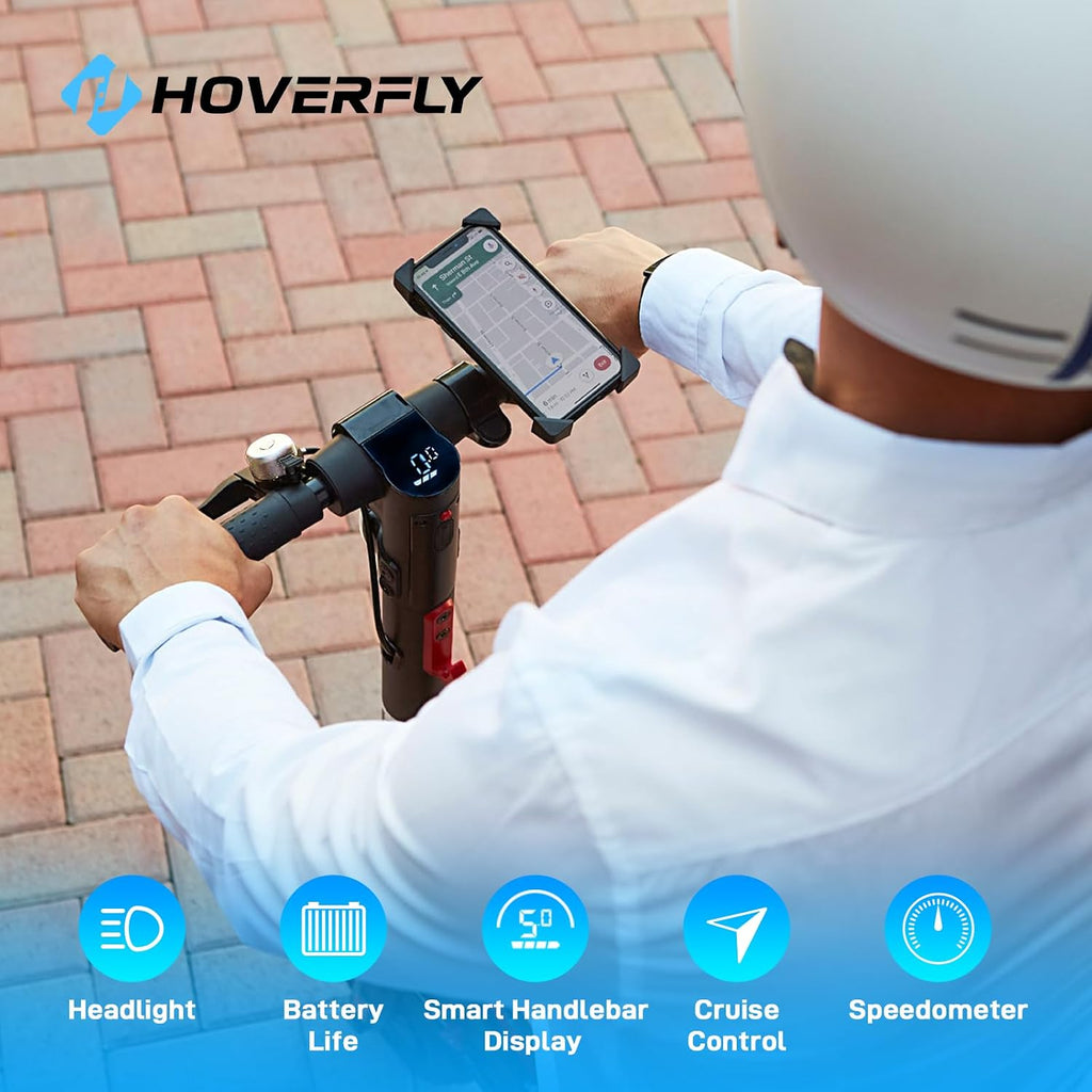 HOVERFLY X1/X3/X5 Electric Scooter for Adults, Anti Flat 8.5'/10'' Solid Tire, Max 10/18/25 Miles Range and 15.5/20Mph Speed Power by 250W/500W Motor, Foldable Commuting E Scooter with EABS&Disc Brake