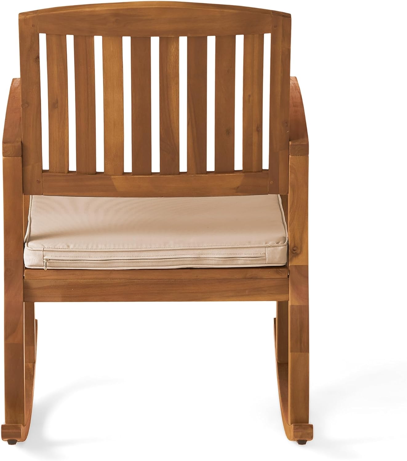 Christopher Knight Home Selma Acacia Rocking Chairs with Cushions, 2-Pcs Set, Teak Finish