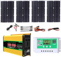 4000W Complete Solar Inverter Kit with 50A MPPT Controller, 100W Solar Panel, Home & Outdoor Power System, Portable Solar Generator (Yellow, 12V-220V)