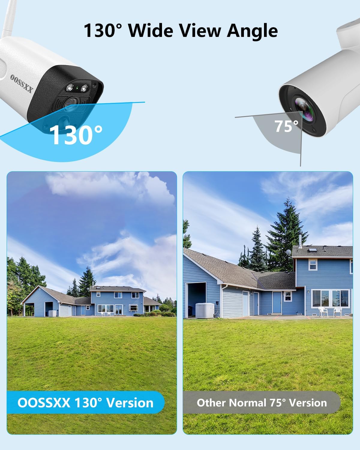 (2026 Update) Wireless WiFi Outdoor Security Camera System with Dual Antenna Cameras, 55% Stronger Signal, 130° Wide Angle, 65ft Night Vision, 2-Way Audio, No Monthly Fee, Home NVR Security System