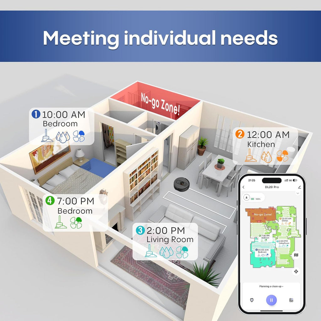 Robot Vacuum and Mop Combo, 6000Pa Strong Suction, LiDAR Navigation, Self-Emptying Dock,90-Day Hands-Free,Smart Mapping,WiFi/App/Alexa,Robotic Vacuum for Pet Hair, Dust, Hard Floors and Carpets