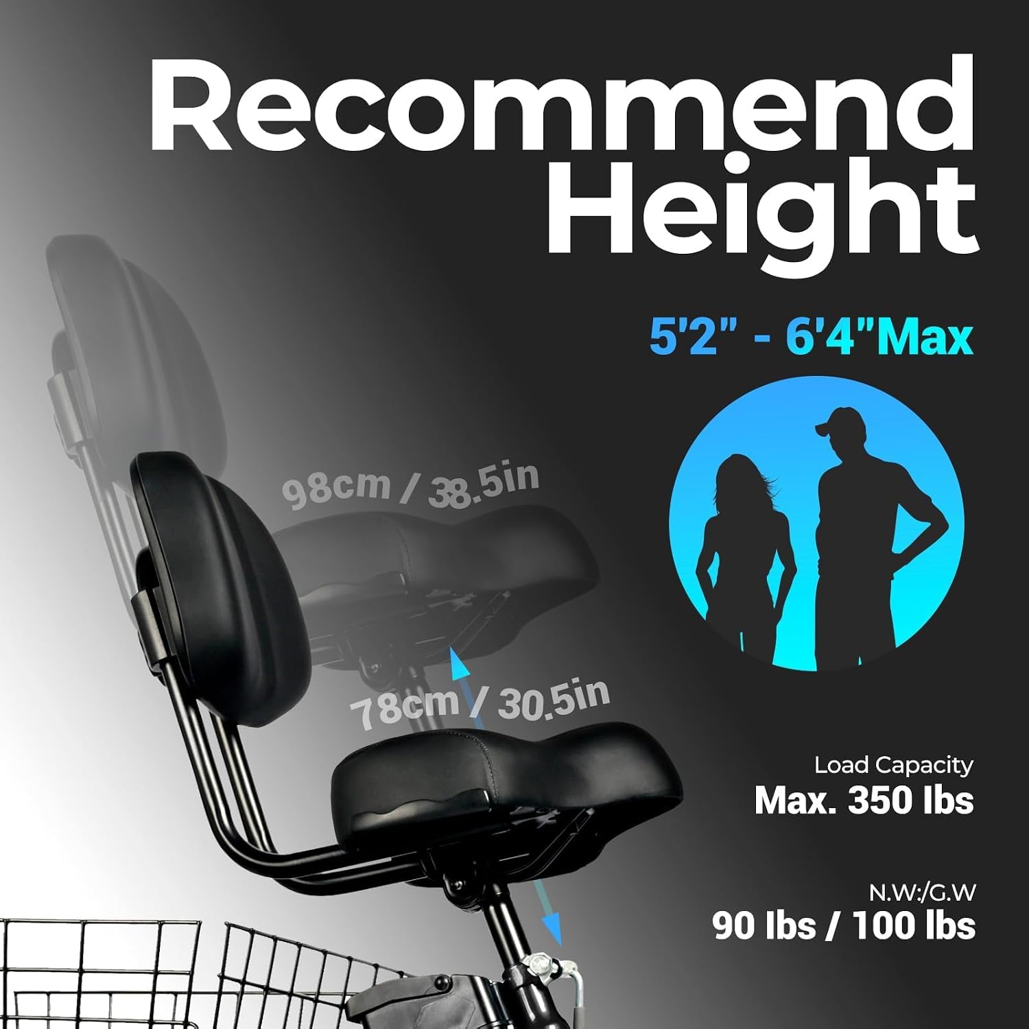 Geemax Electric Tricycle for Adults, 20' x 4.0 Fat Tire Electric Trike, Peak 750W 25MPH 36V 13Ah Lithium Battery UL Certified, Premium 80% Assembled Foldable 3 Wheel Electric Bicycle
