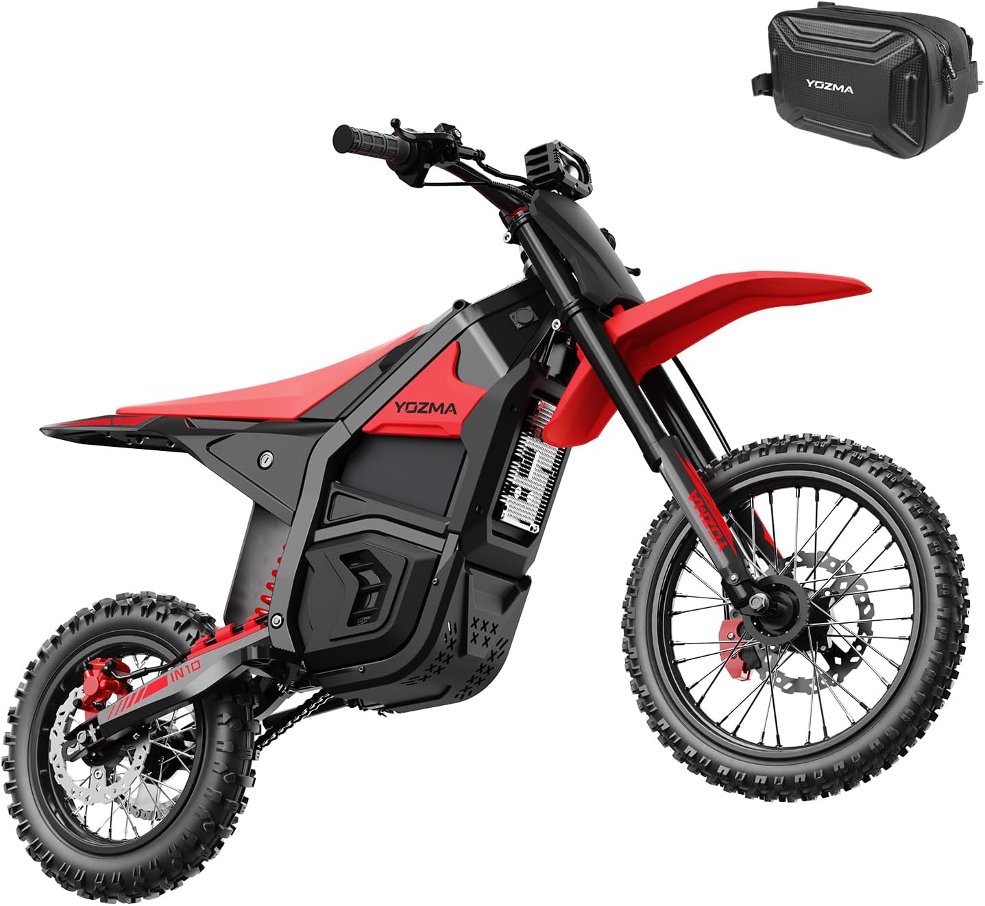 Yozma IN10 Electric Dirt Bike, 2600W 40MPH Electric-Motorcycle with 48V/23AH Battery Ebike, Full Hydraulic Brakes and Suspensions Mountain Off-Road E Dirt Bike, for Teens & Adults