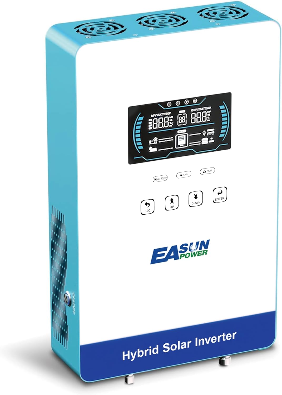 POWLAND 4000W Solar Hybrid Inverter, Pure Sine Wave Inverter 24V to 110V/120V & Built-in 60A MPPT Controller, Work with 24V Lead Acid/LiFePO4 for Homes, RVs