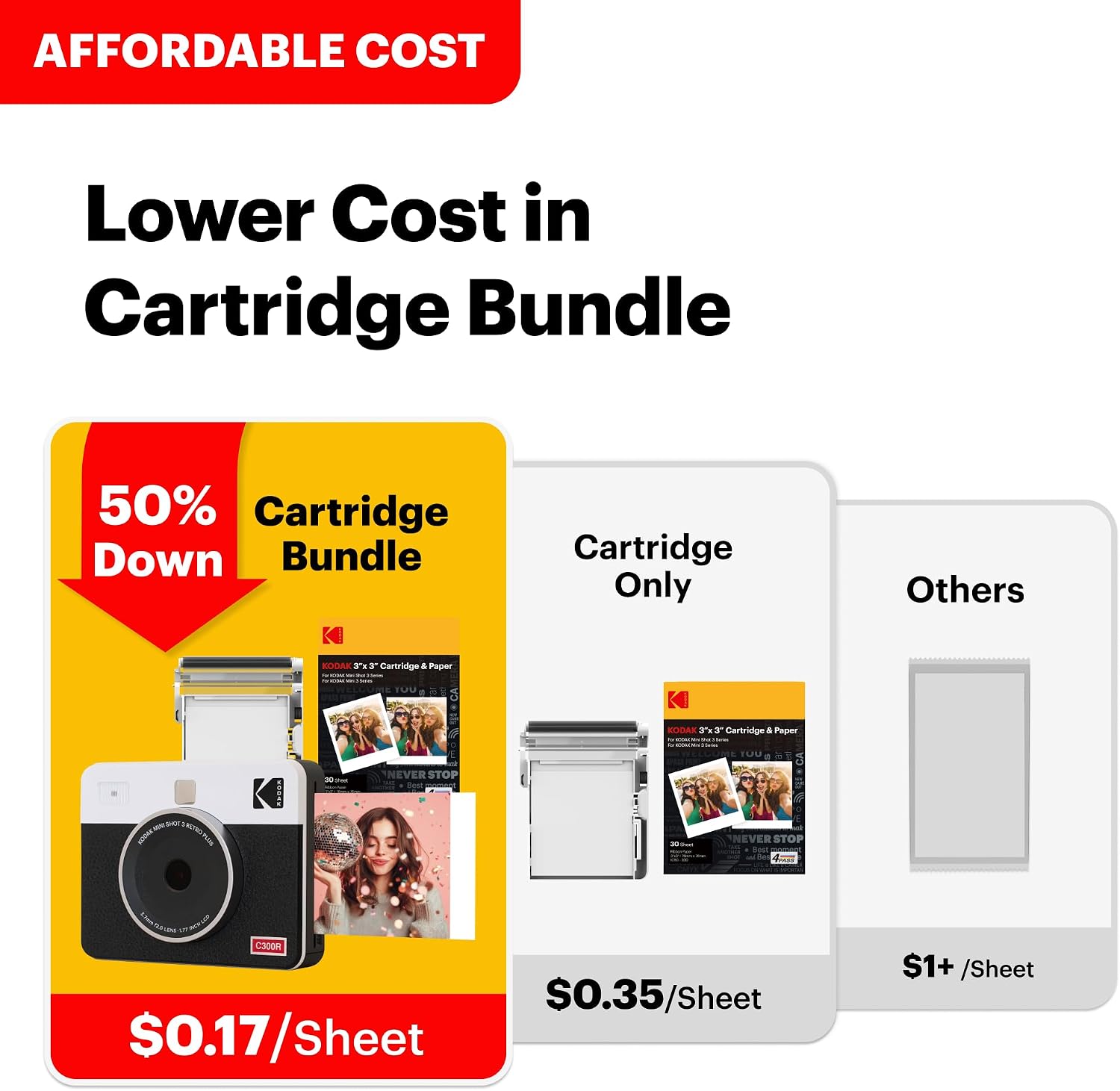 Kodak Mini Shot 3 Retro 4PASS 2-in-1 Instant Digital Camera and Photo Printer (3x3 inches)