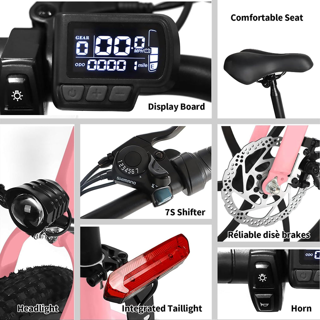 Axiniu 20' Folding Electric Bike丨850W Electric Bikes for Adults丨48V 13Ah Portable Battery丨48.5Lbs Lightweight Folding E-Bike丨60 Miles Range丨25mph Speed - Class 2 Fat TIre Ebike