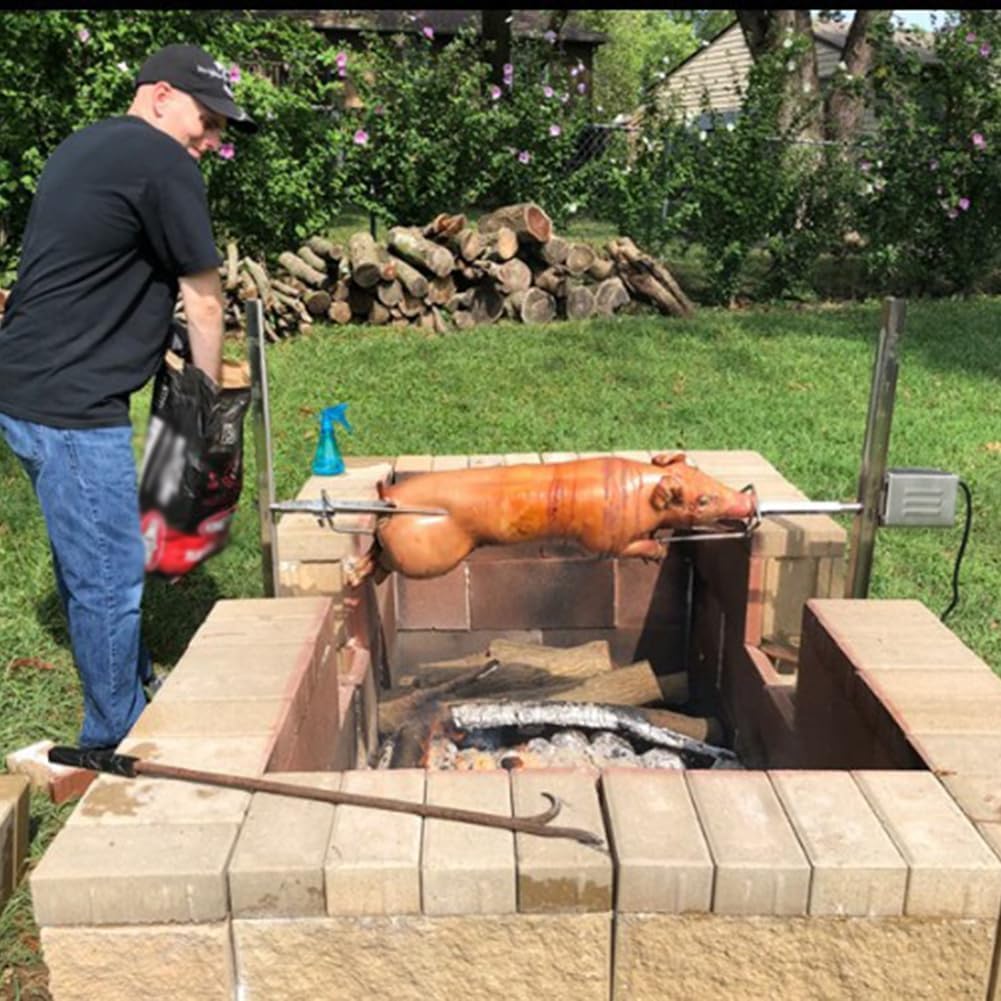 BBQ Grill Rotisserie, Outdoor Large Grill Rotisserie Automatic Barbecue Kit, Electric Motor, 5 Height Adjustment, 360° Rotation