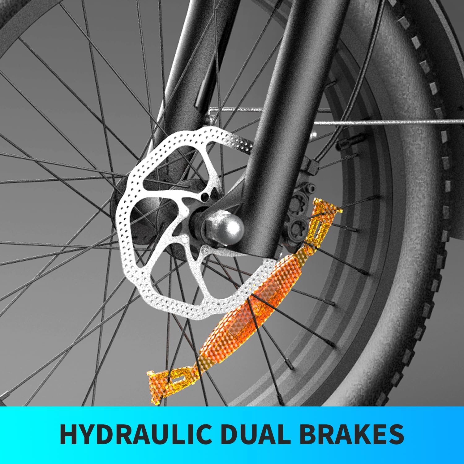 Electric Bike for Adults 48V 20AH Power 1500W Peak 35MPH Max 60 Miles Electric Motorcycle 20' Fat Tire Dirt Bike Shamano 7-Speed E-Bike for All Terrain Dirt Bike