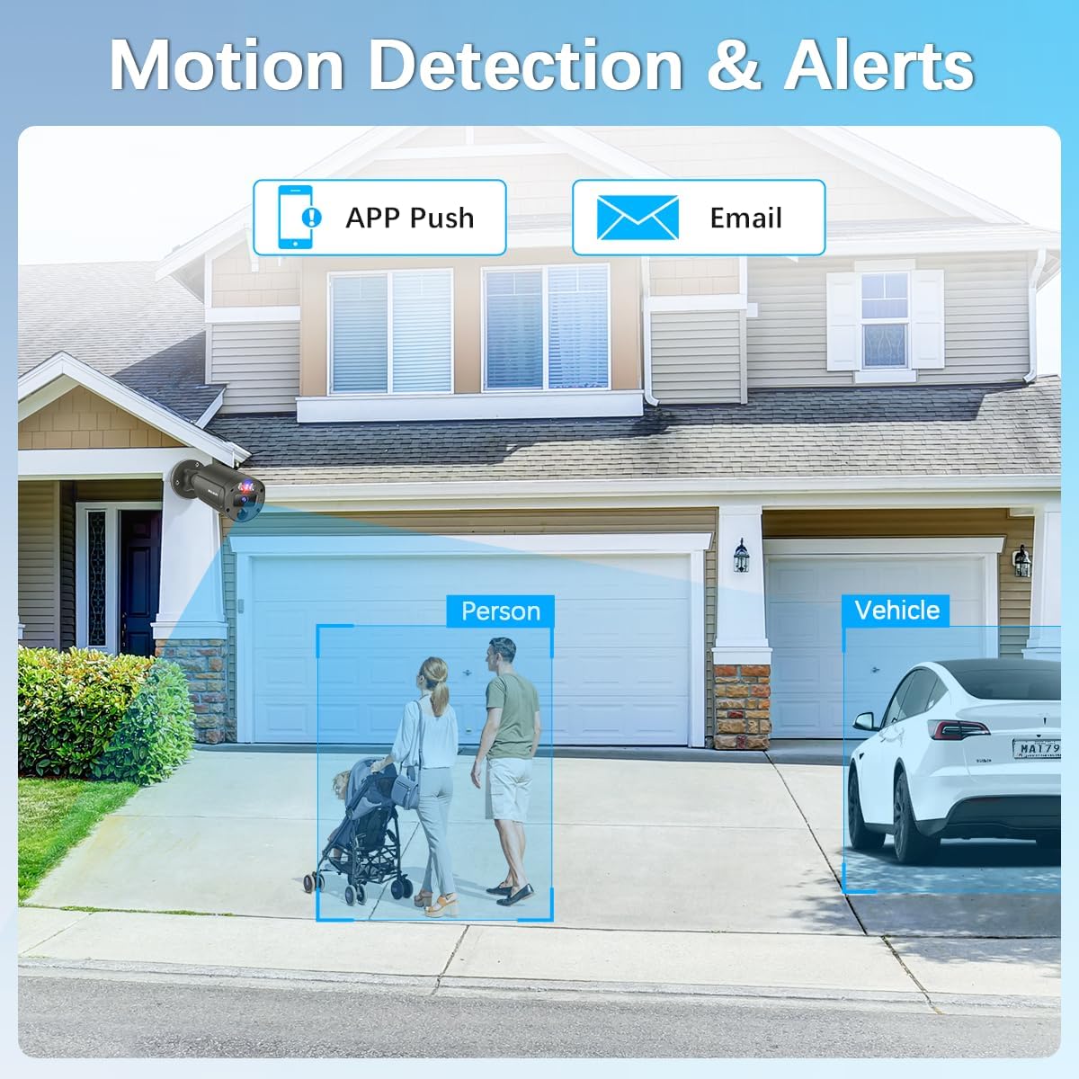 【2-Way Audio】 Outdoor Wired Security Camera System, Wired Cameras for Home Security, Home POE Video Surveillance Systems DVR Kits